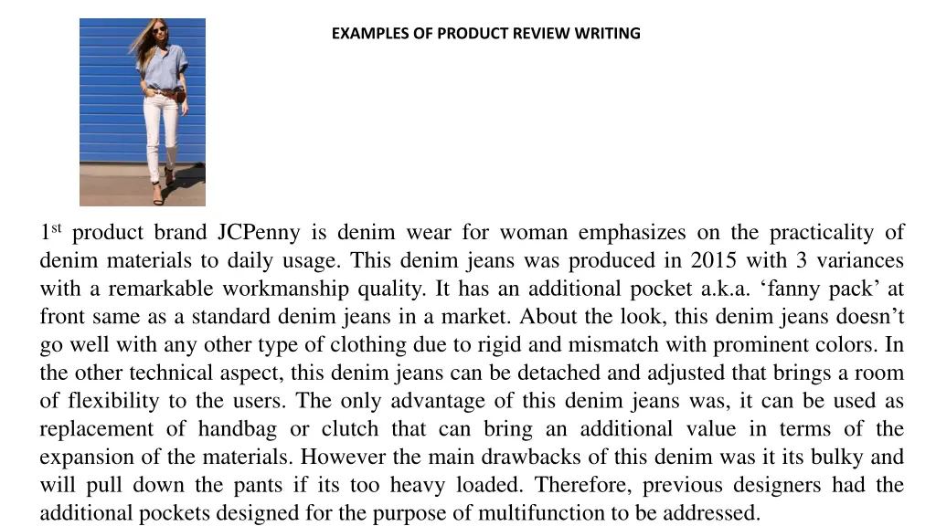 examples of product review writing