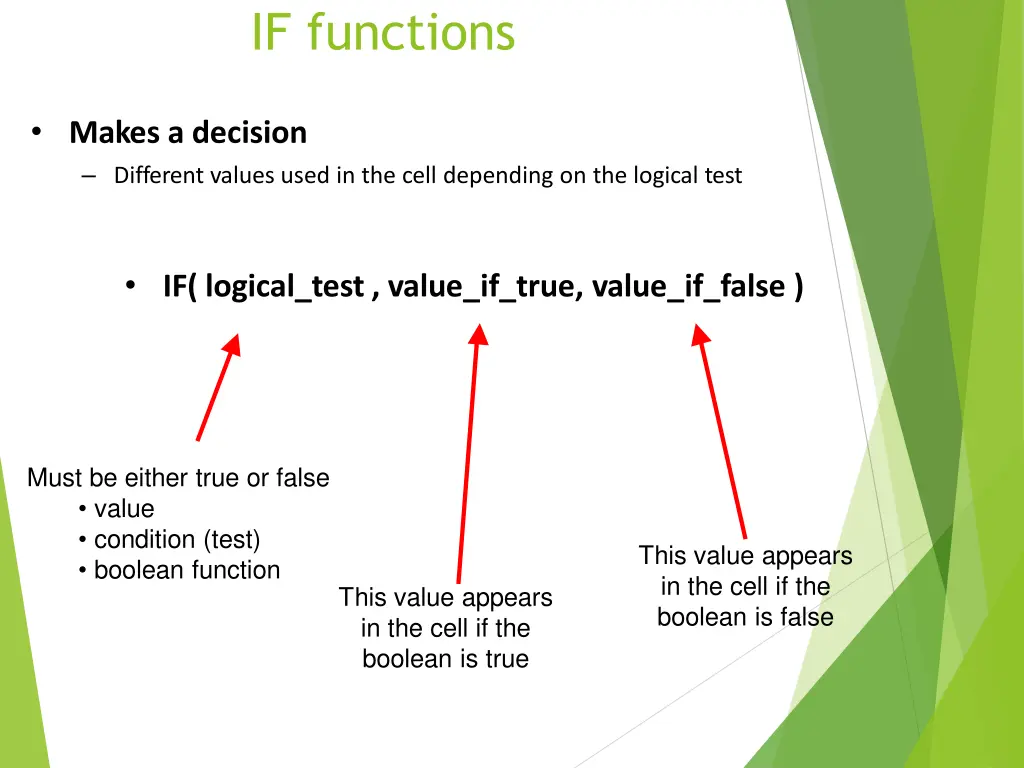 if functions