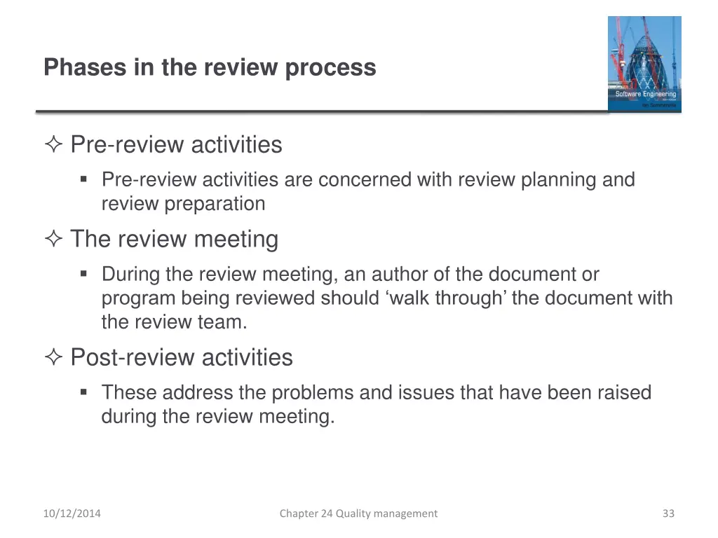 phases in the review process