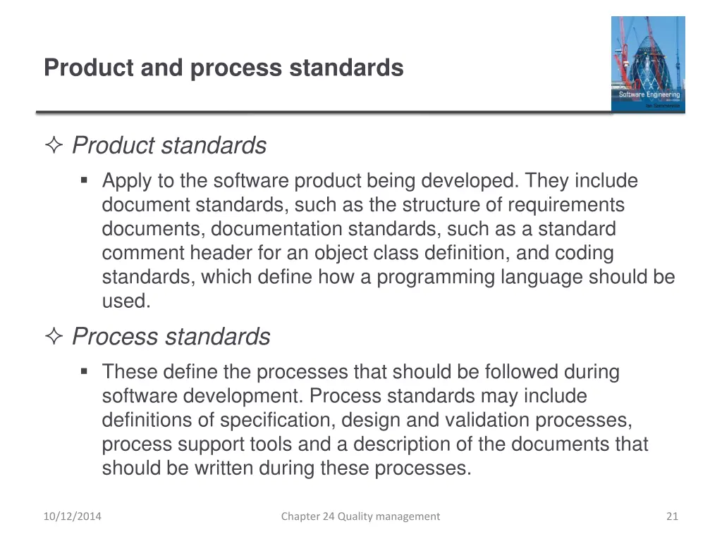 product and process standards