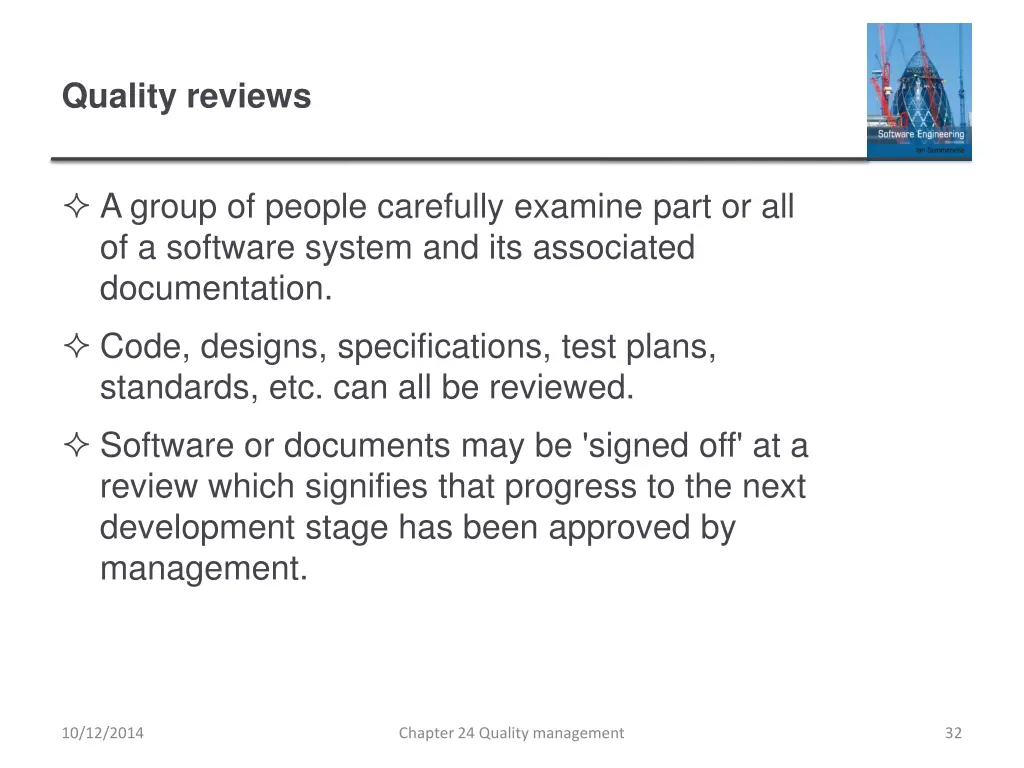 quality reviews