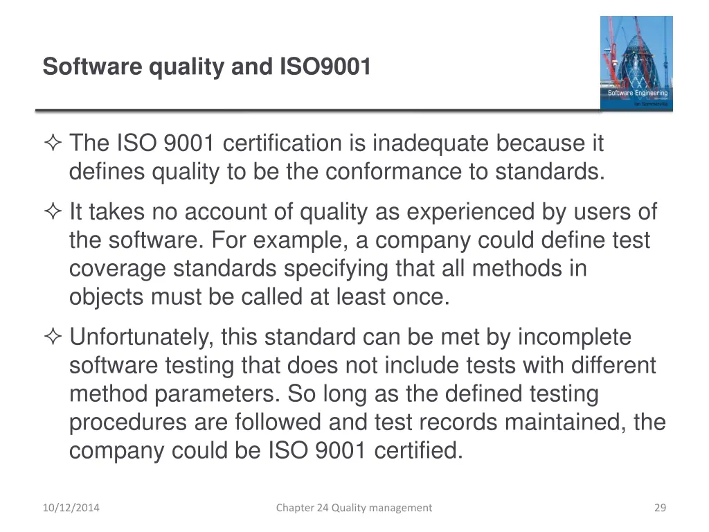 software quality and iso9001