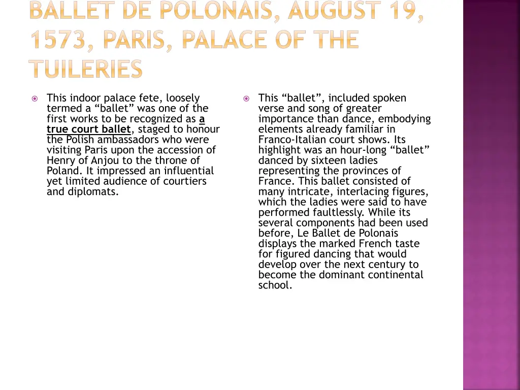 ballet de polonais august 19 1573 paris palace