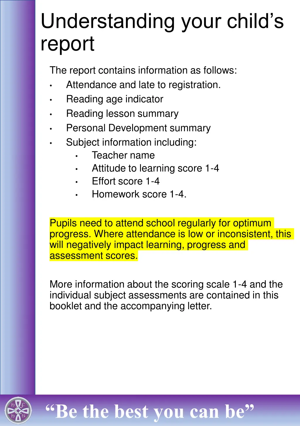 understanding your child s report