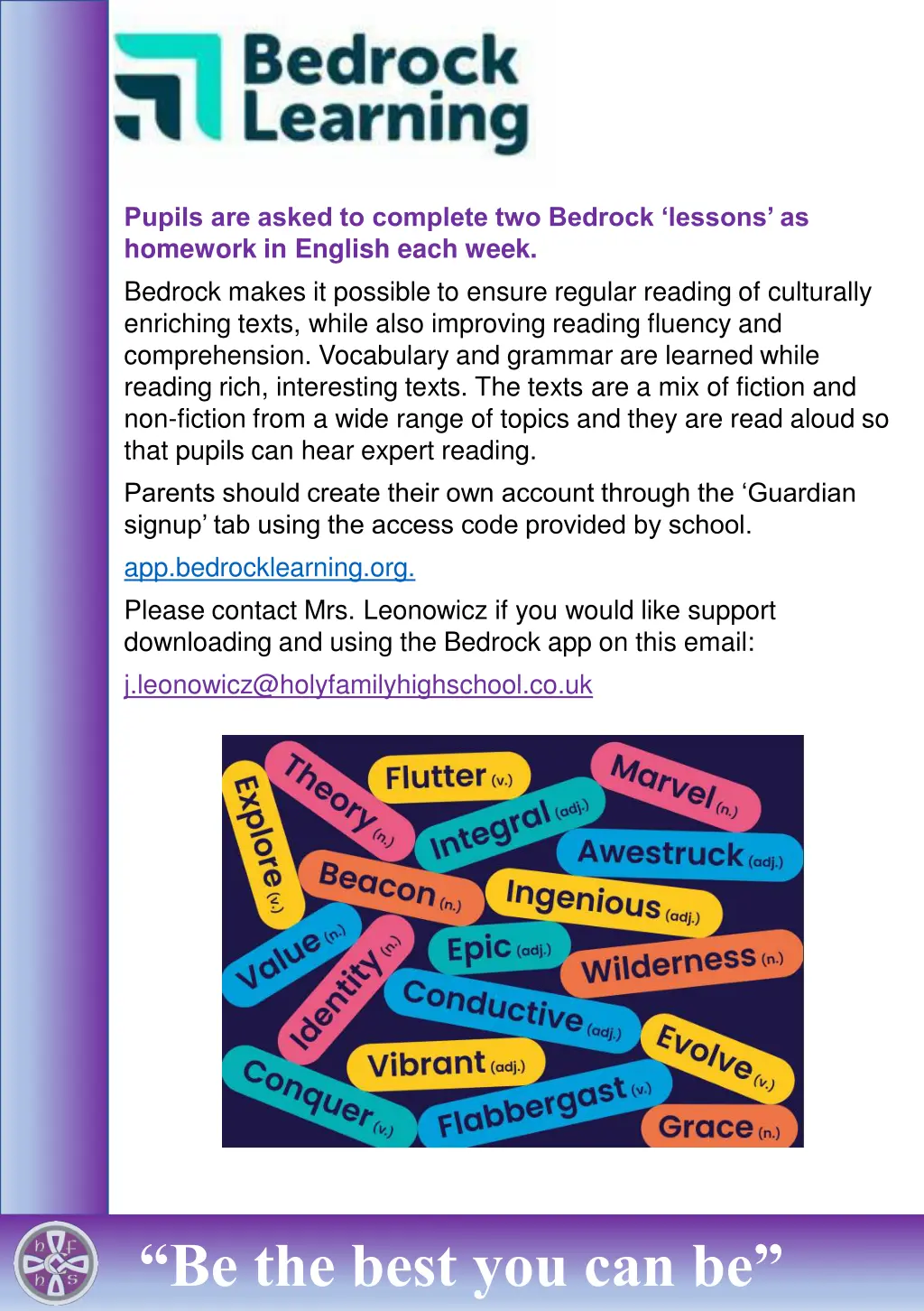 pupils are asked to complete two bedrock lessons