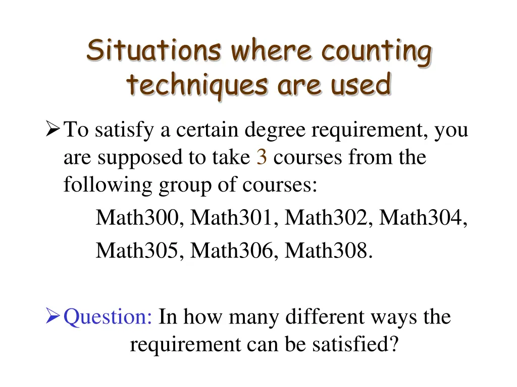 situations where counting techniques are used 1
