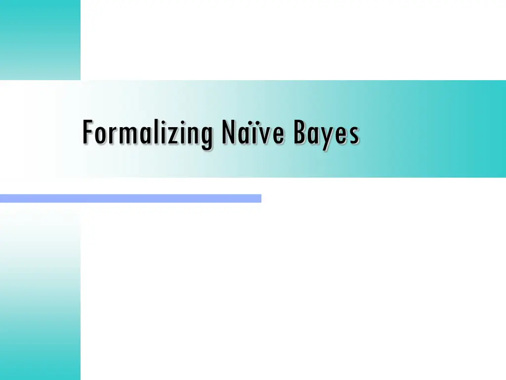 formalizing na ve bayes