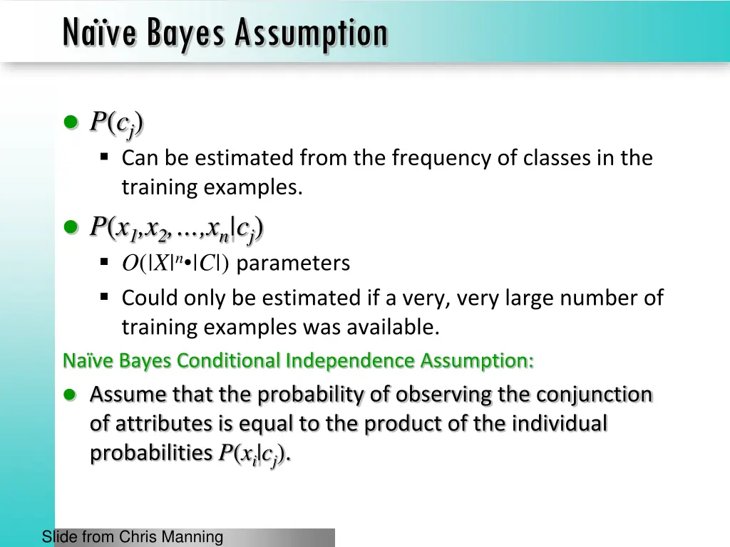 na ve bayes assumption