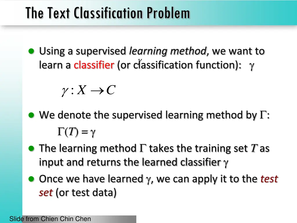the text classification problem