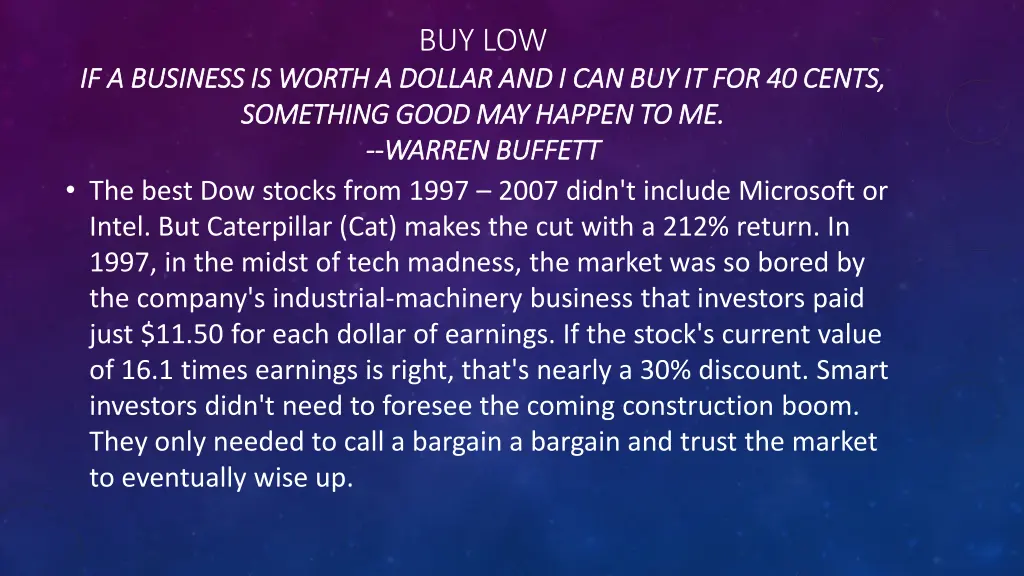 buy low