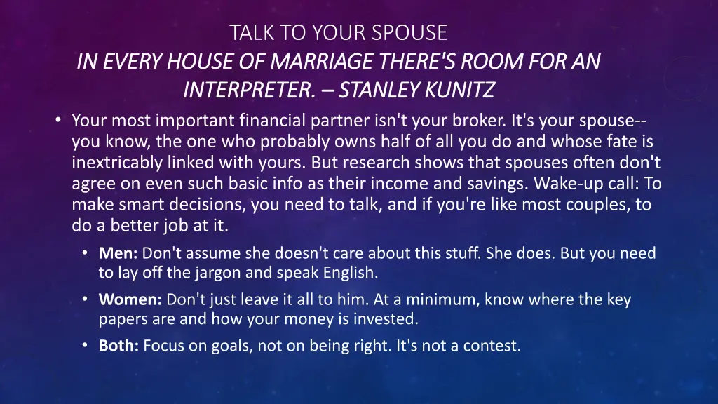 talk to your spouse