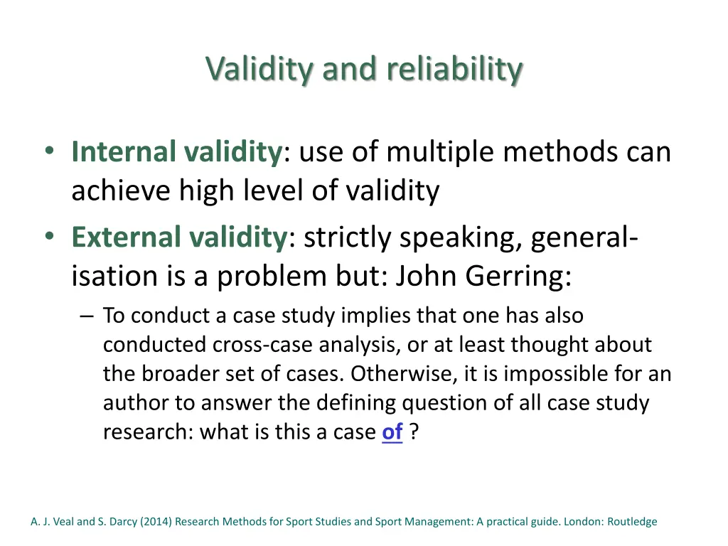 validity and reliability