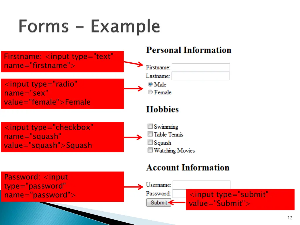 firstname input type text name firstname