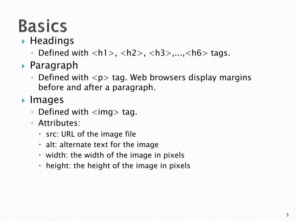 headings defined with h1 h2 h3 h6 tags paragraph