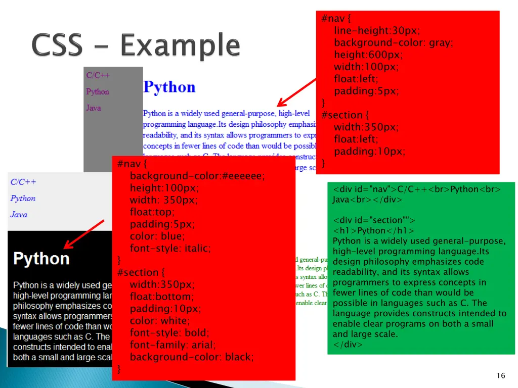 nav line height 30px background color gray height