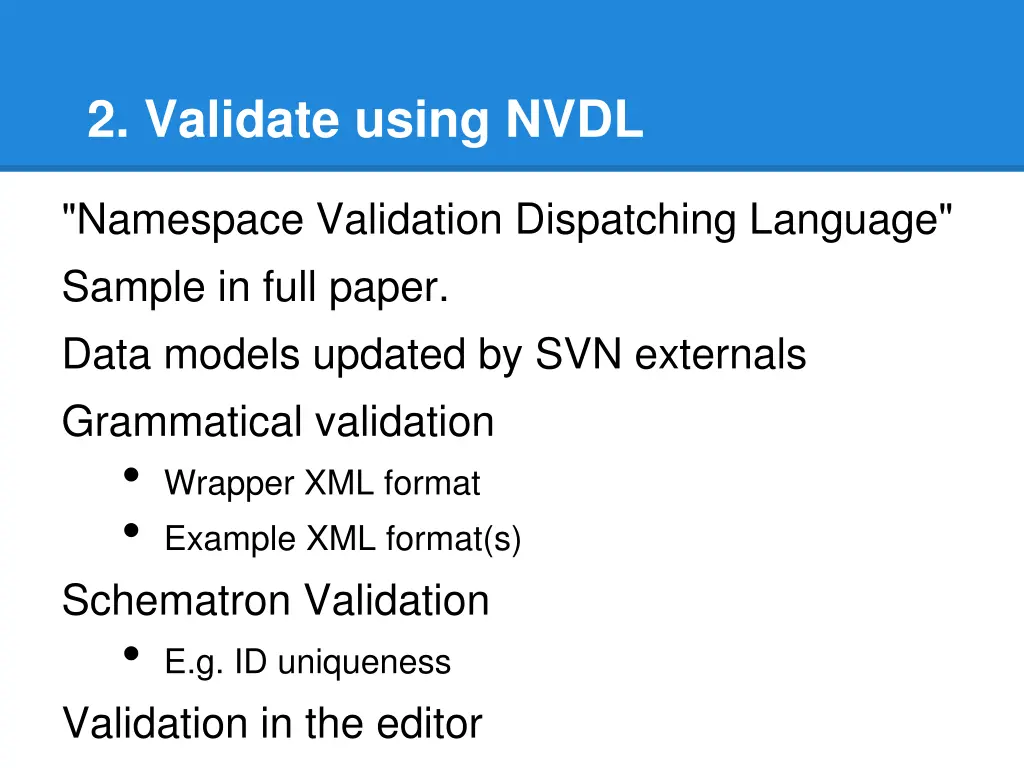 2 validate using nvdl