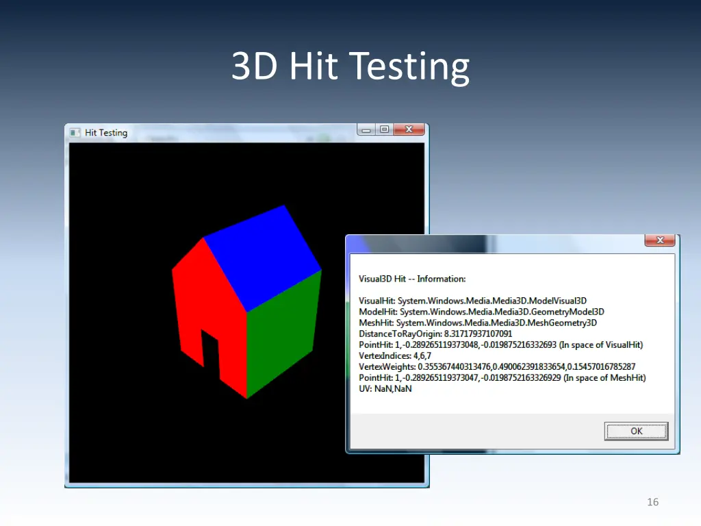 3d hit testing