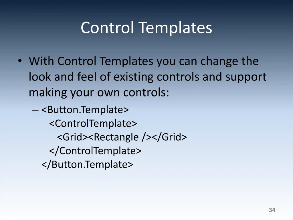 control templates