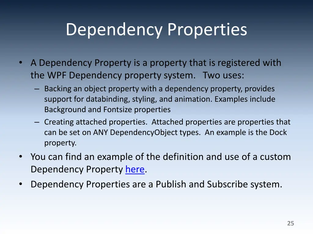 dependency properties