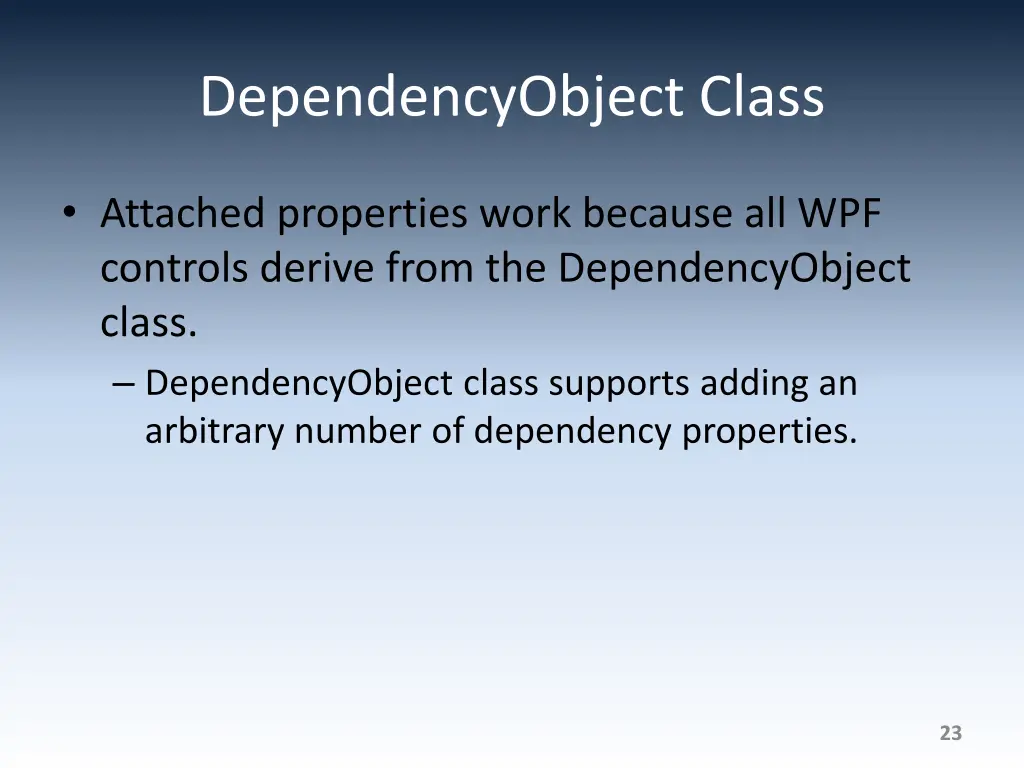 dependencyobject class