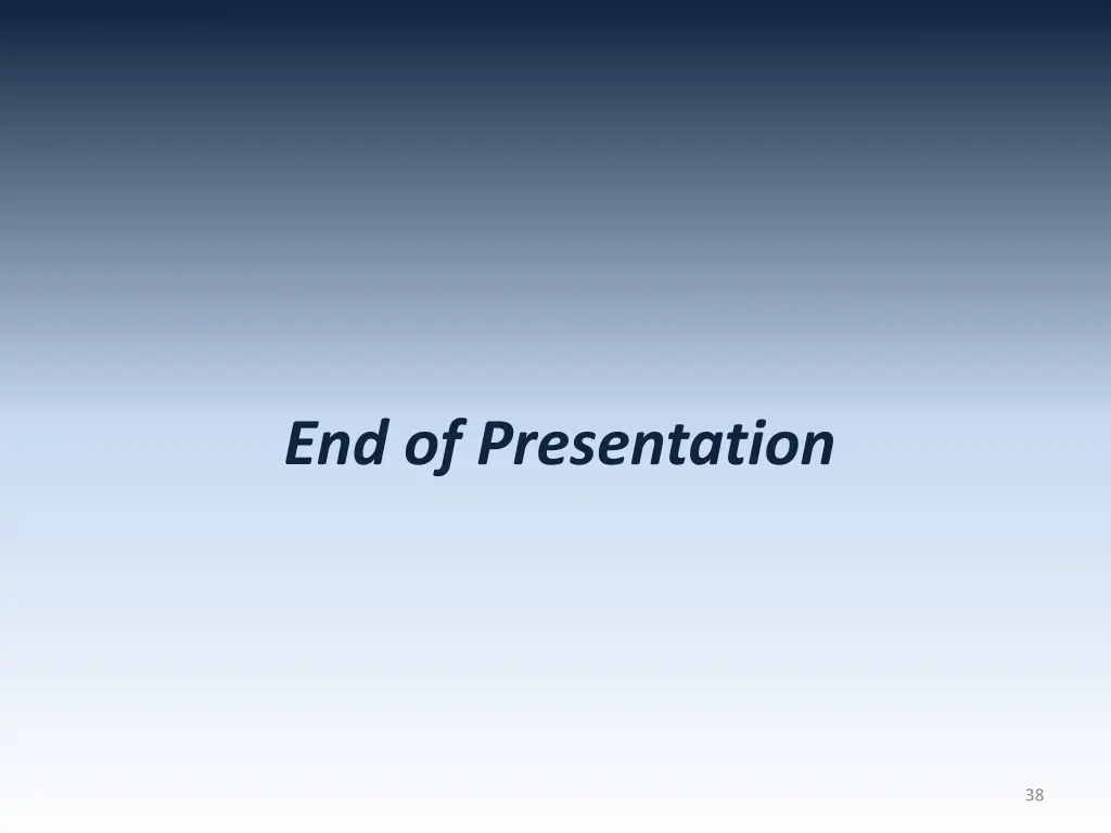 end of presentation