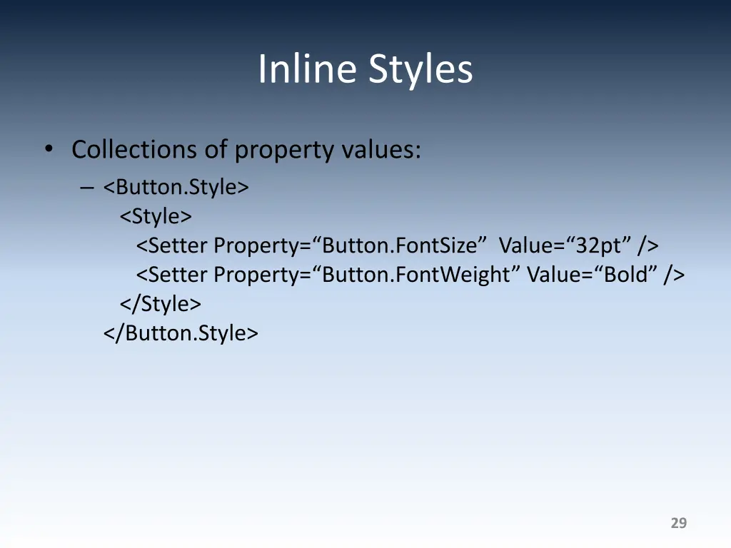 inline styles