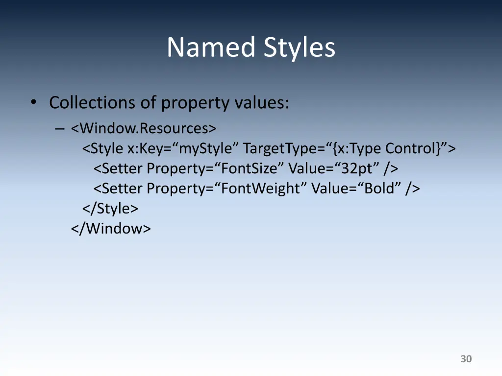 named styles