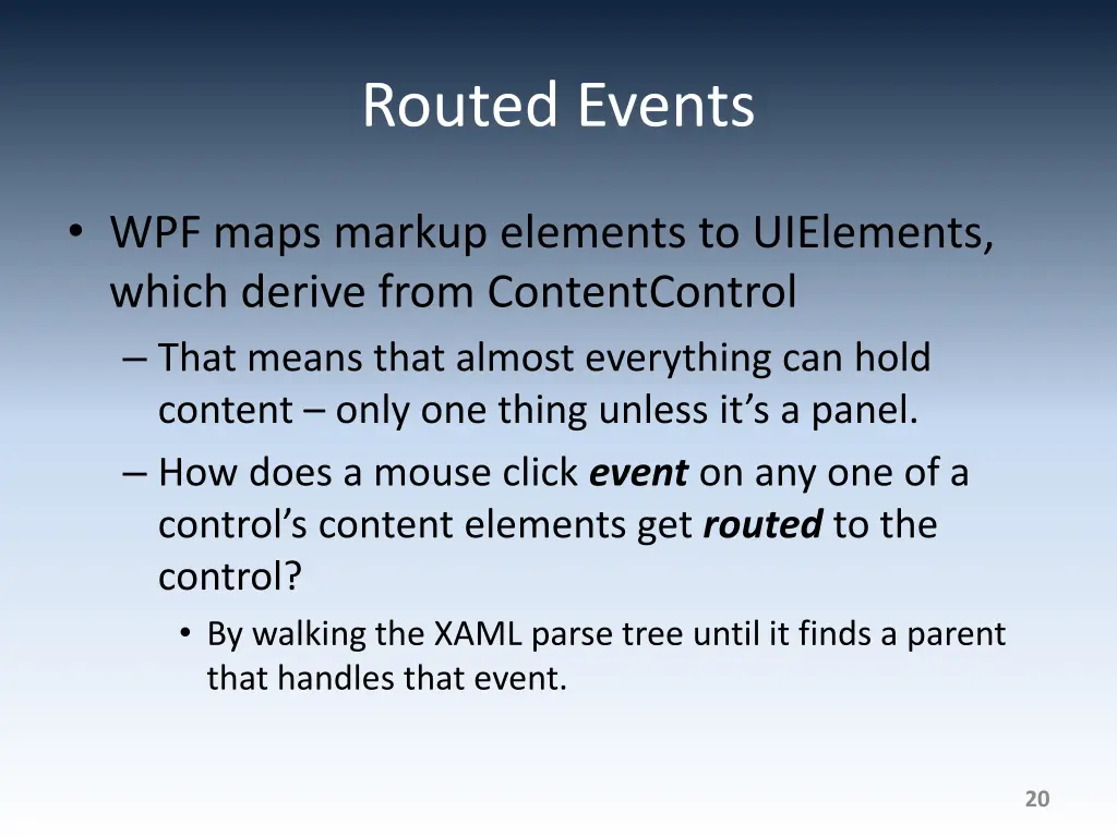 routed events