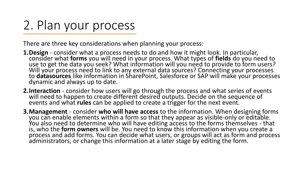 2 plan your process