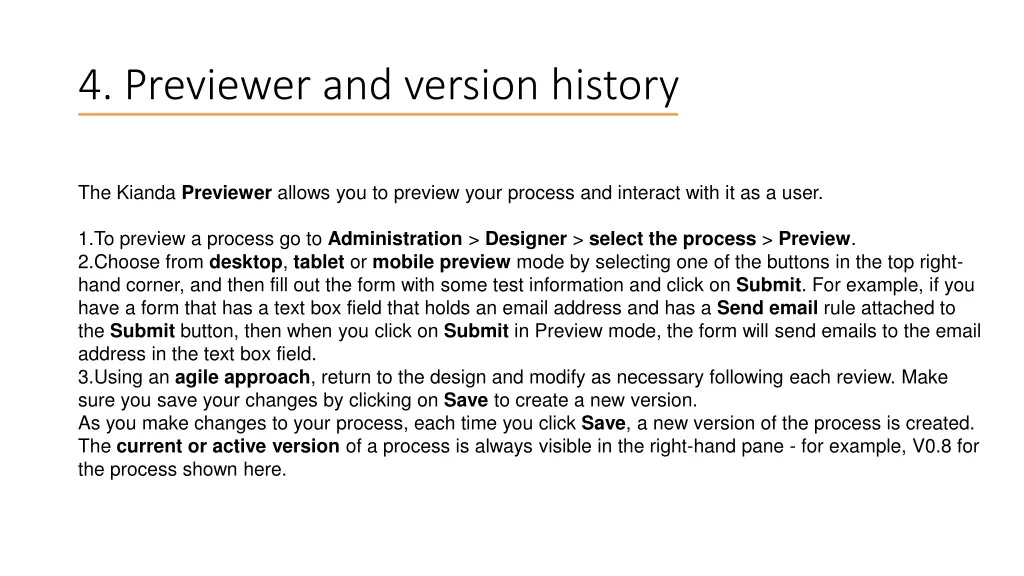 4 previewer and version history