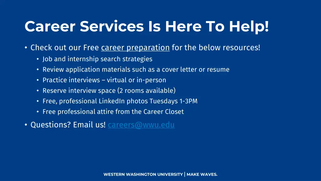 career services is here to help