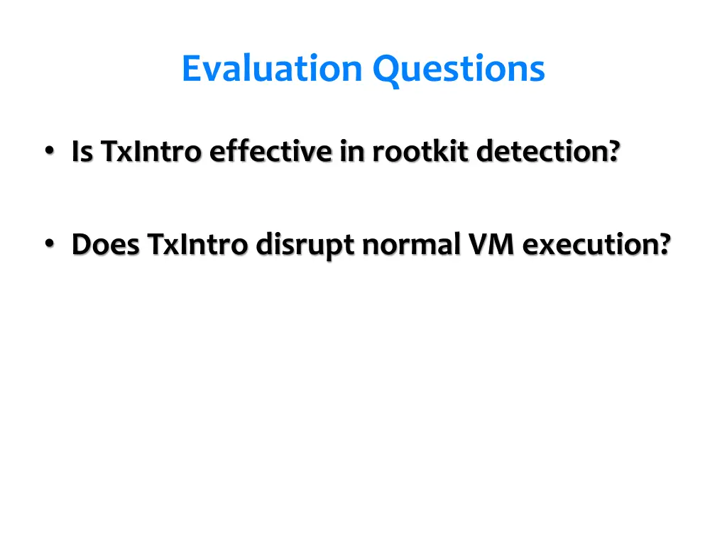 evaluation questions