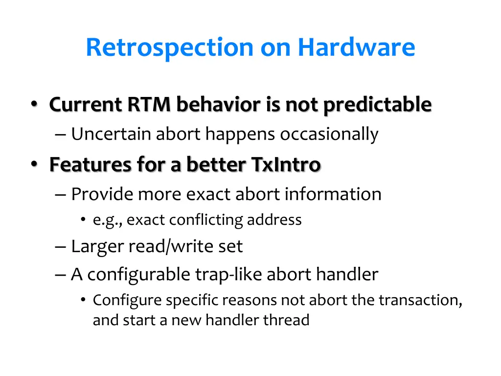 retrospection on hardware