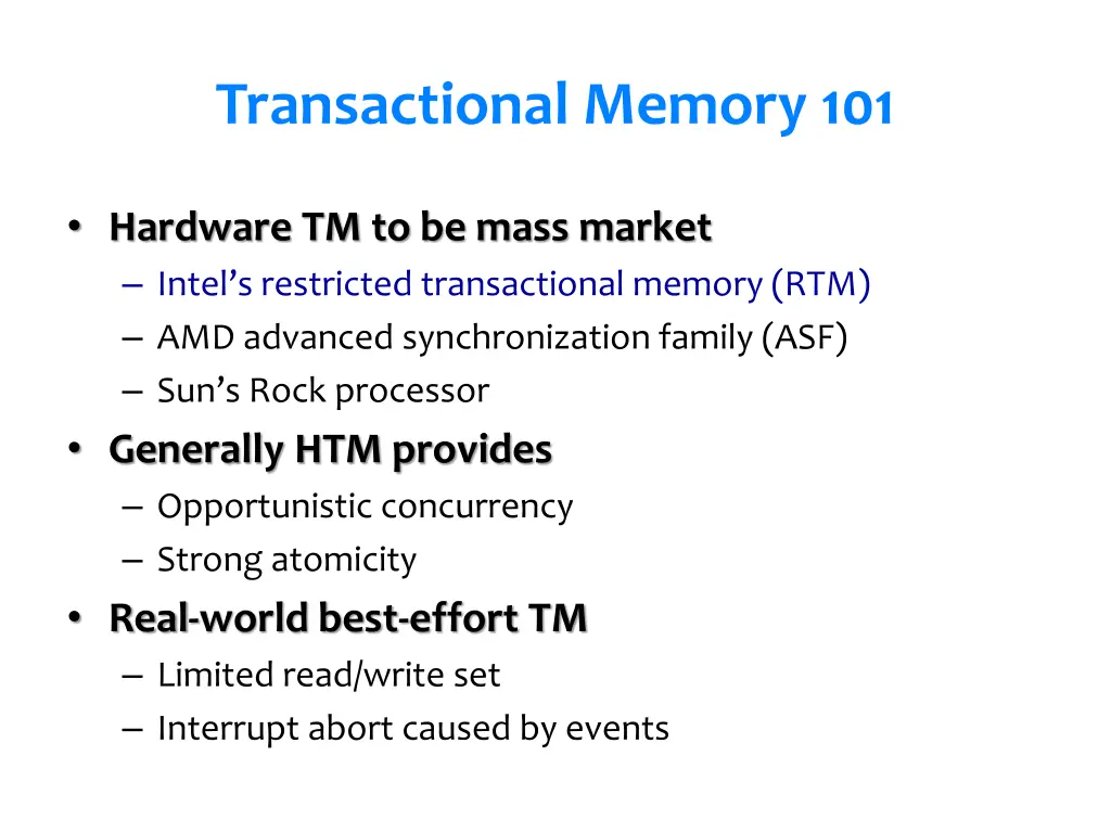 transactional memory 101
