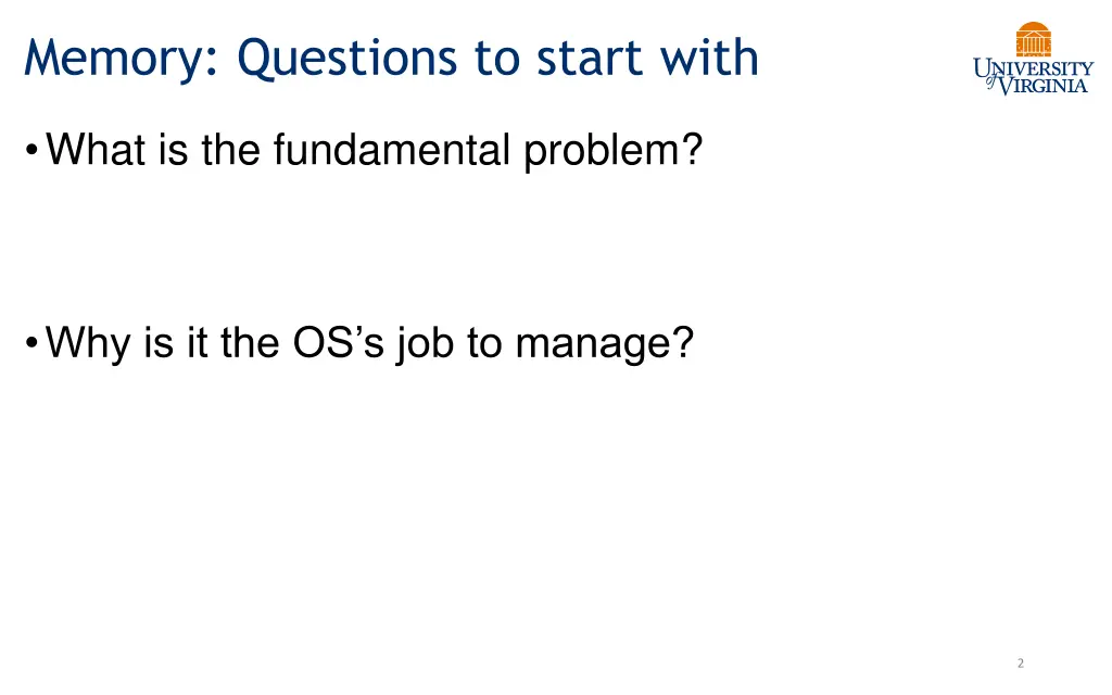 memory questions to start with