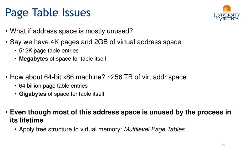 page table issues