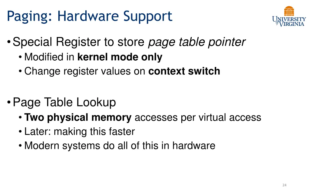 paging hardware support