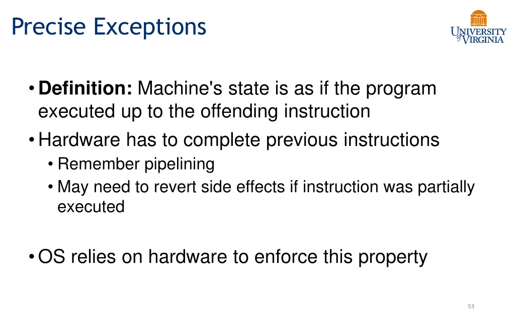 precise exceptions