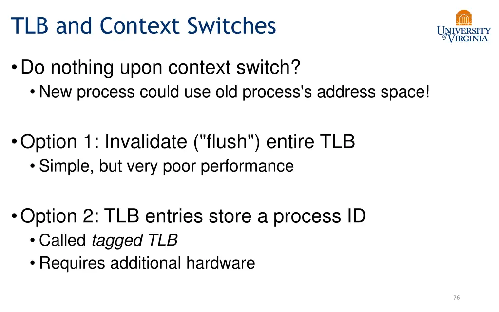 tlb and context switches