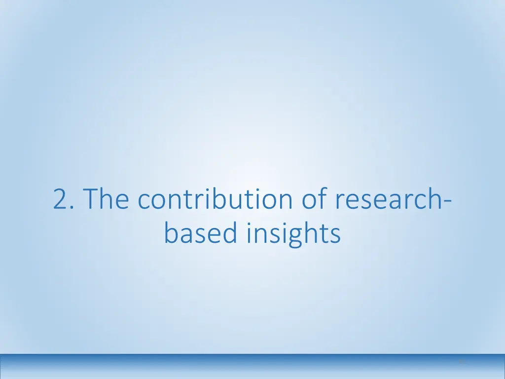 2 the contribution of research based insights