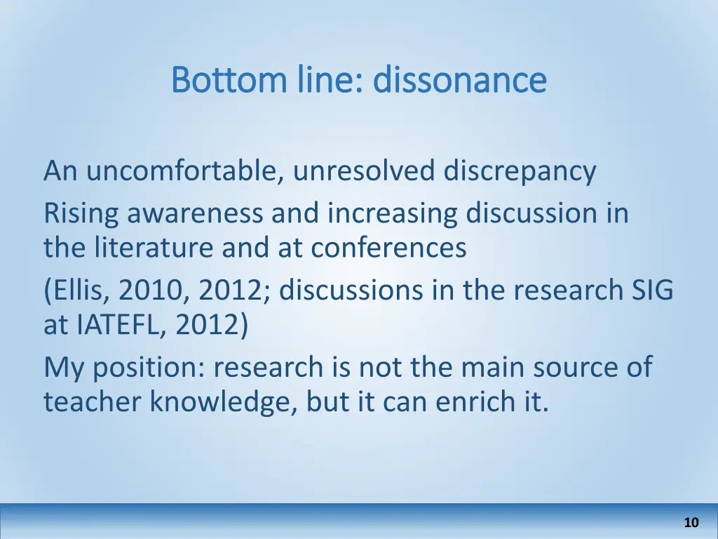 bottom line dissonance bottom line dissonance