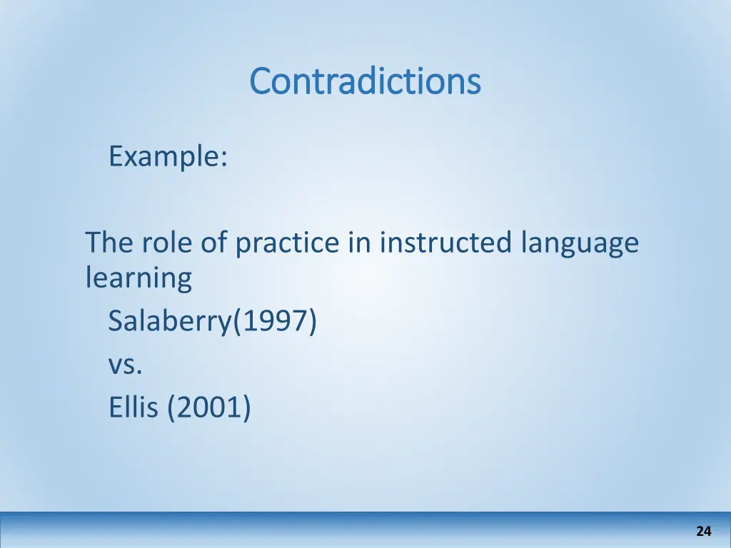 contradictions contradictions