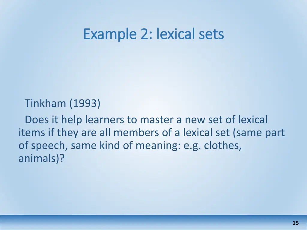 example 2 lexical sets example 2 lexical sets