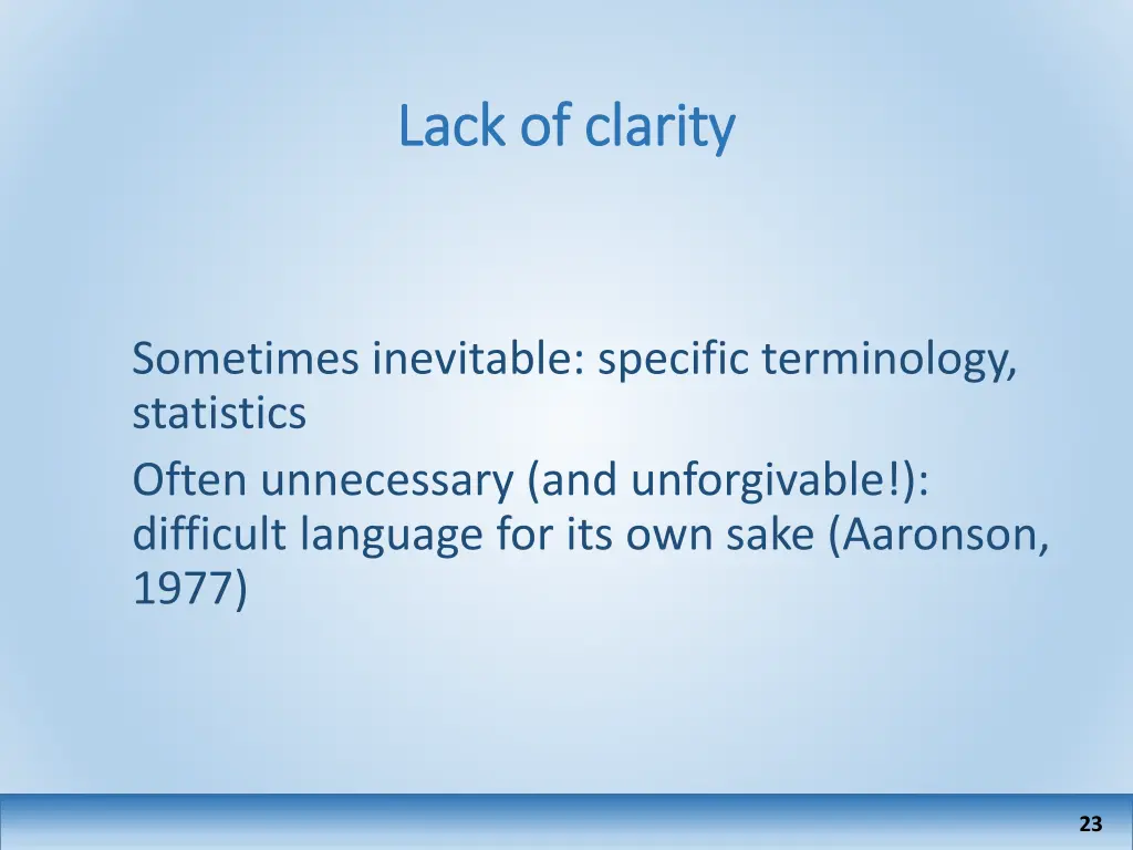 lack of clarity lack of clarity
