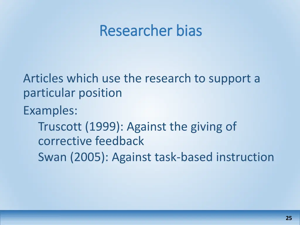 researcher bias researcher bias