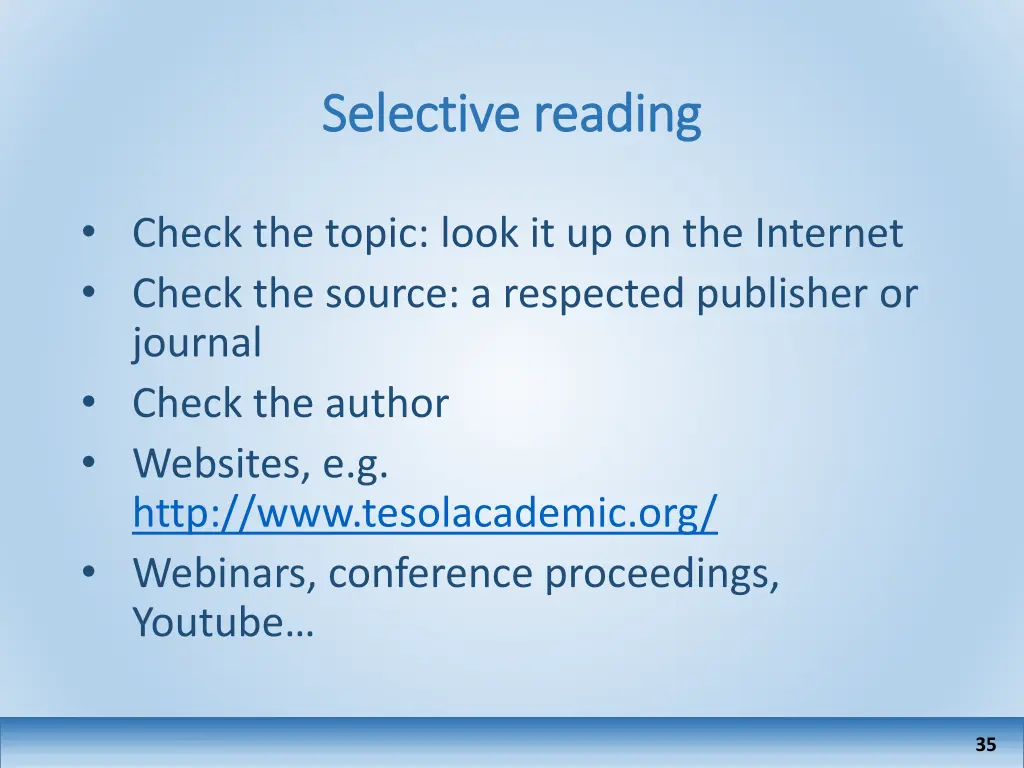 selective reading selective reading