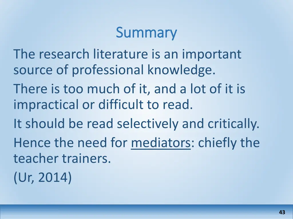 summary summary