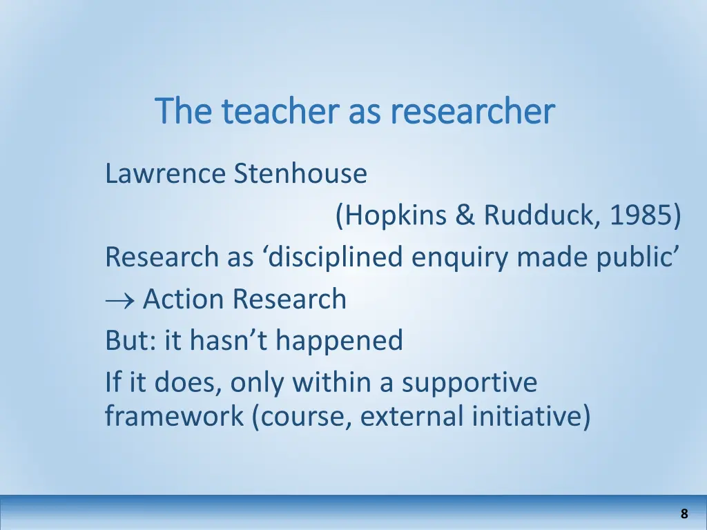 the teacher as researcher the teacher