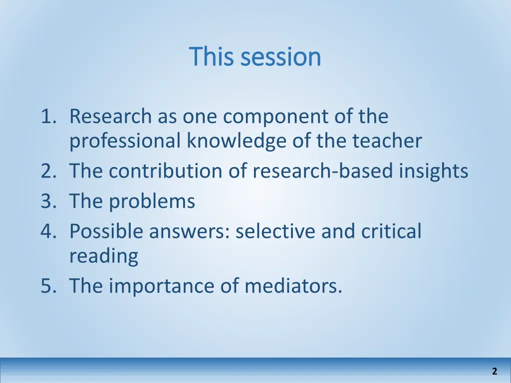this session this session