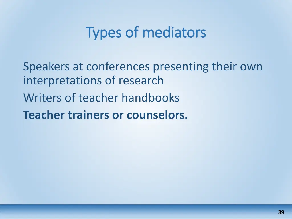 types of mediators types of mediators